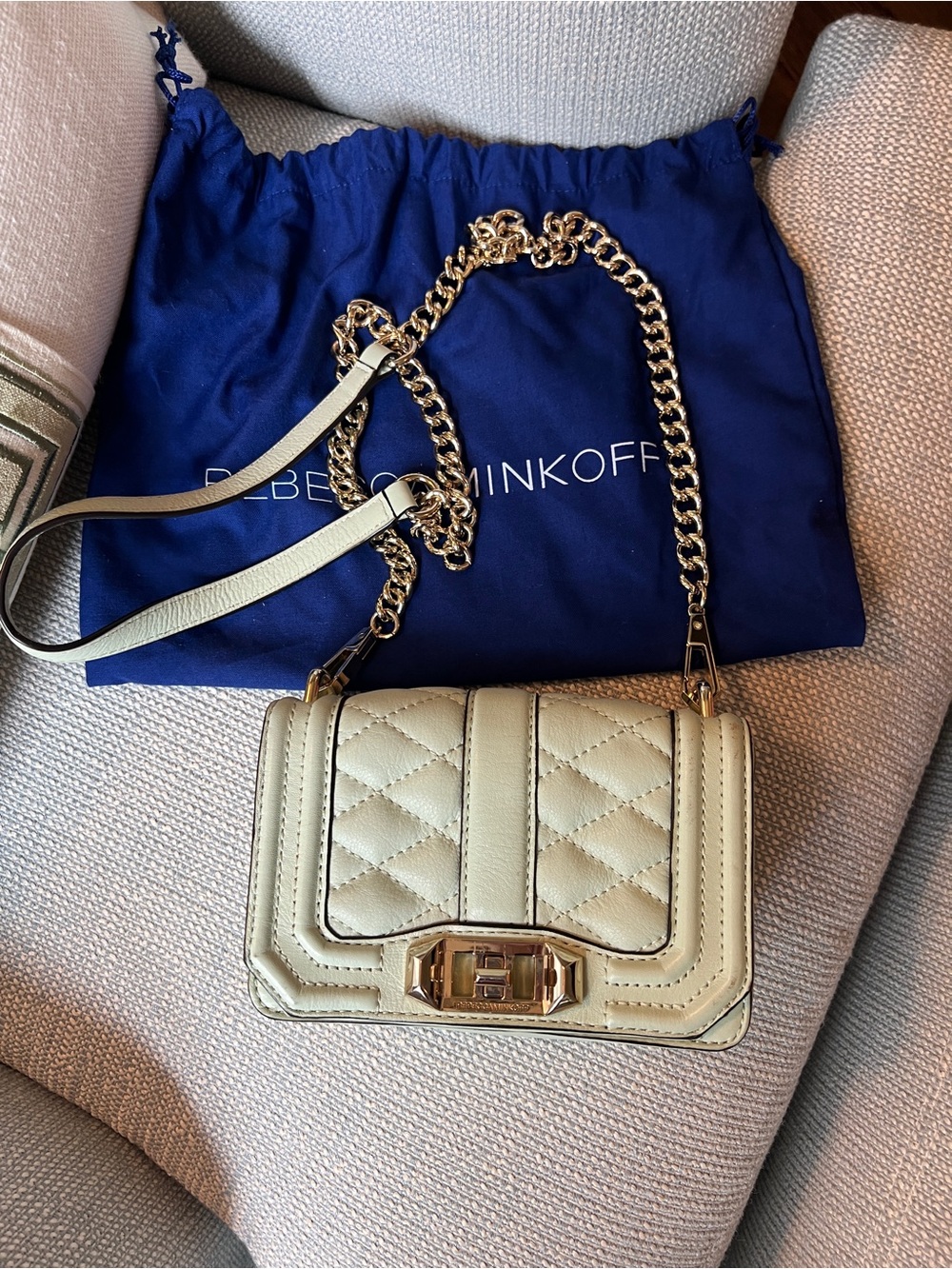 Rebecca Minkoff Quilted Leather Crossbody Bag in Mint